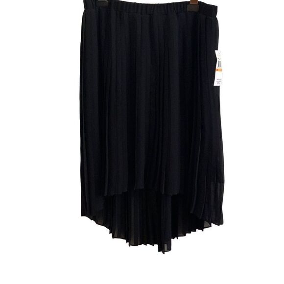NEW Michael Michael Kors Black Pleated High Low Skirt Small - Picture 1 of 4